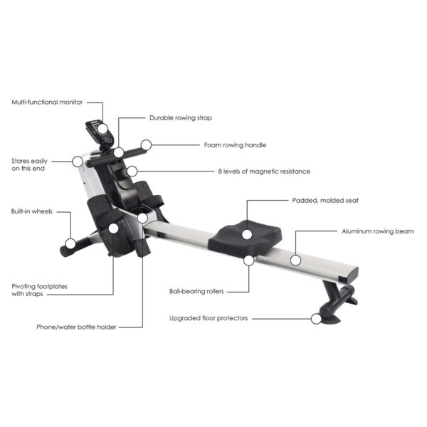 Quiet & Smooth Workout: Stamina Magnetic Indoor Rowing Machine 1110 - Image 2