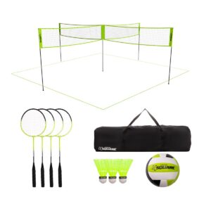 Versatile Outdoor Fun: Triumph 4-Square 2-in-1 Game Set
