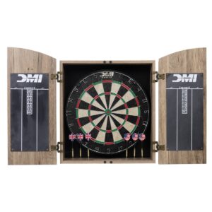 Classic Dart Game: Escalade Dublin Bristle Dartboard & Cabinet Set