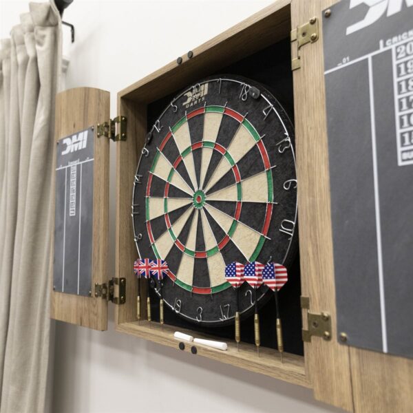 Classic Dart Game: Escalade Dublin Bristle Dartboard & Cabinet Set - Image 4