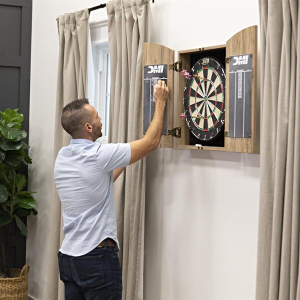 Classic Dart Game: Escalade Dublin Bristle Dartboard & Cabinet Set - Image 9
