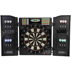 Stylish Game Room: Escalade Arachnid Titanium 5400 Dart Board with Cabinet