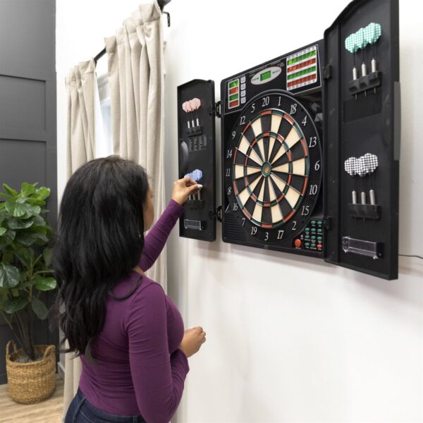Stylish Game Room: Escalade Arachnid Titanium 5400 Dart Board with Cabinet - Image 4