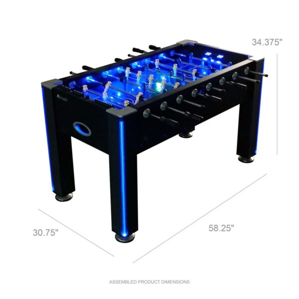 Light Up Your Game Room: Atomic 58" Azure LED Foosball Table - Black - Image 6