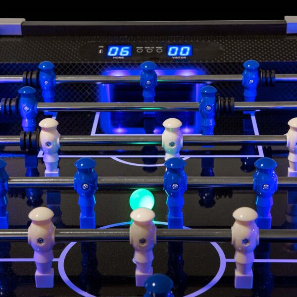 Light Up Your Game Room: Atomic 58" Azure LED Foosball Table - Black - Image 8