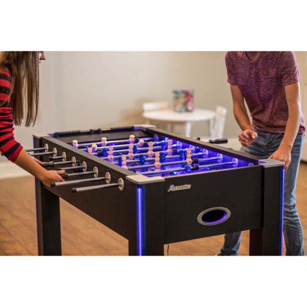 Light Up Your Game Room: Atomic 58" Azure LED Foosball Table - Black - Image 9