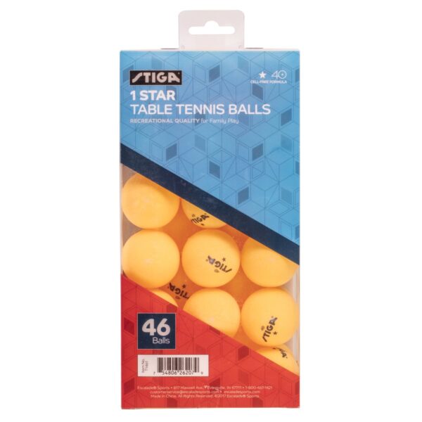 Stock Up & Play: STIGA 1-Star 46-Pack Orange Ping Pong Balls - Image 2