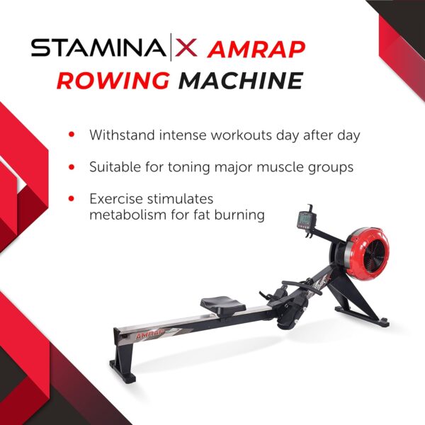 HIIT Ready Home Rower: Stamina X AMRAP Rowing Machine - Image 3