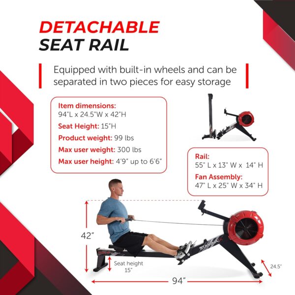 HIIT Ready Home Rower: Stamina X AMRAP Rowing Machine - Image 2